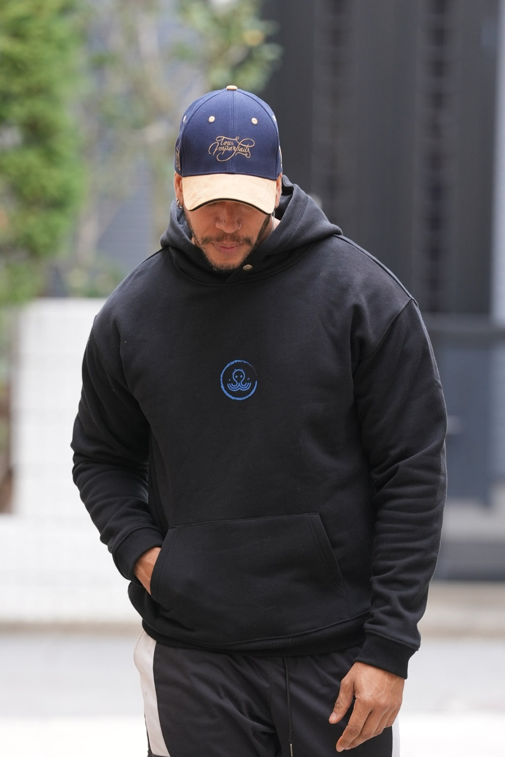 Hoodie Kamon - Black & Blue