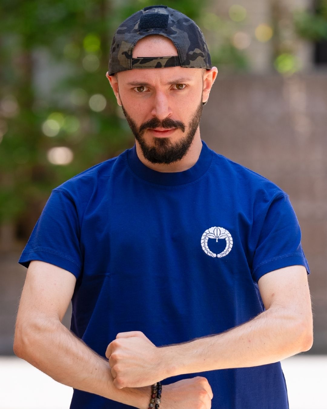 T-shirt Fujiwara bleu de face