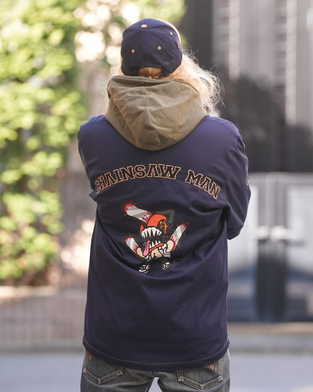 Veste Baseball Chainsaw Man - Denji Navy