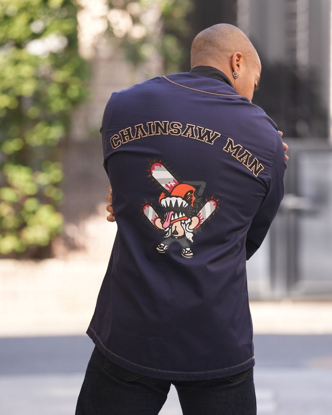 Veste Baseball Chainsaw Man - Denji Navy