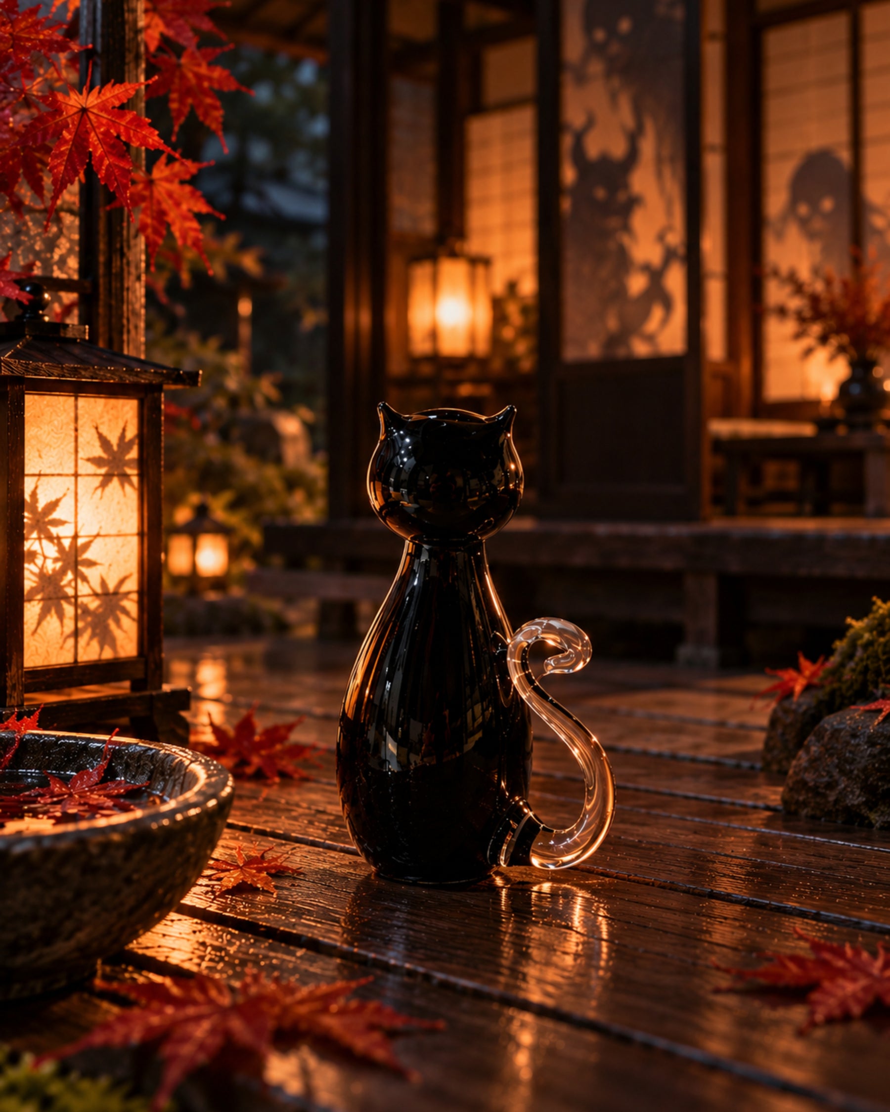 Statuettes en verre soufflé - Chat Noir