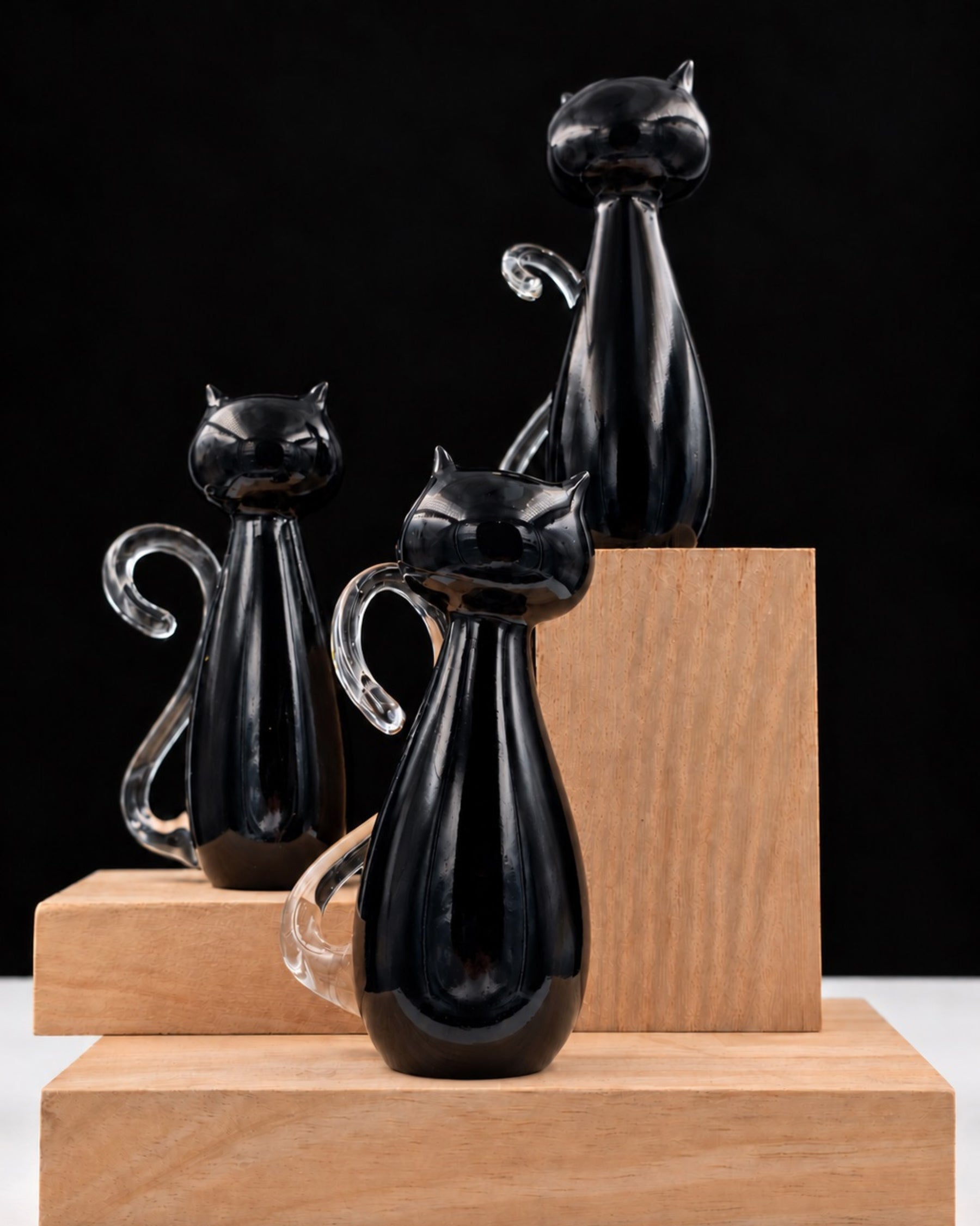 Statuettes en verre soufflé - Chat Noir