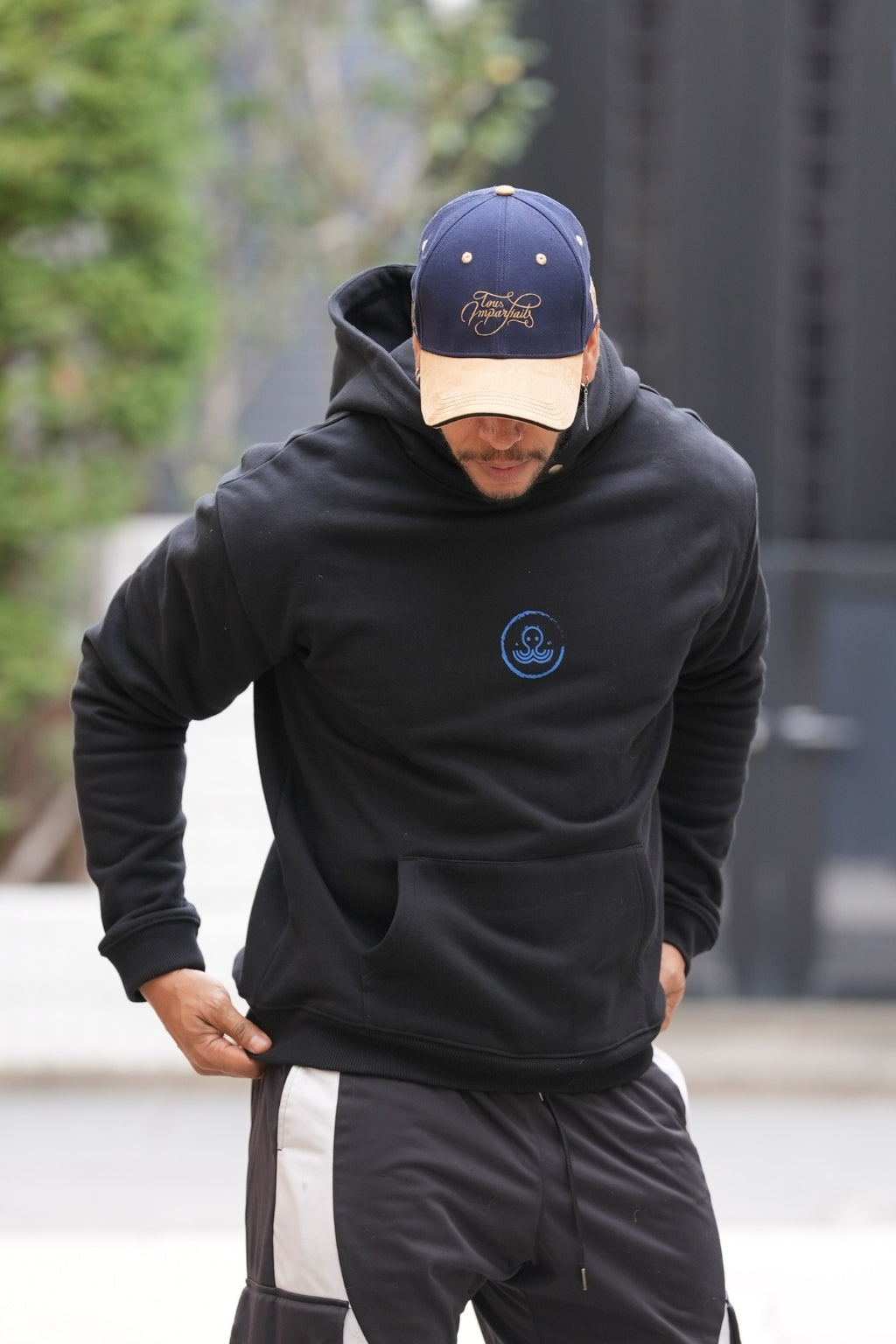 Hoodie Kamon - Black & Blue