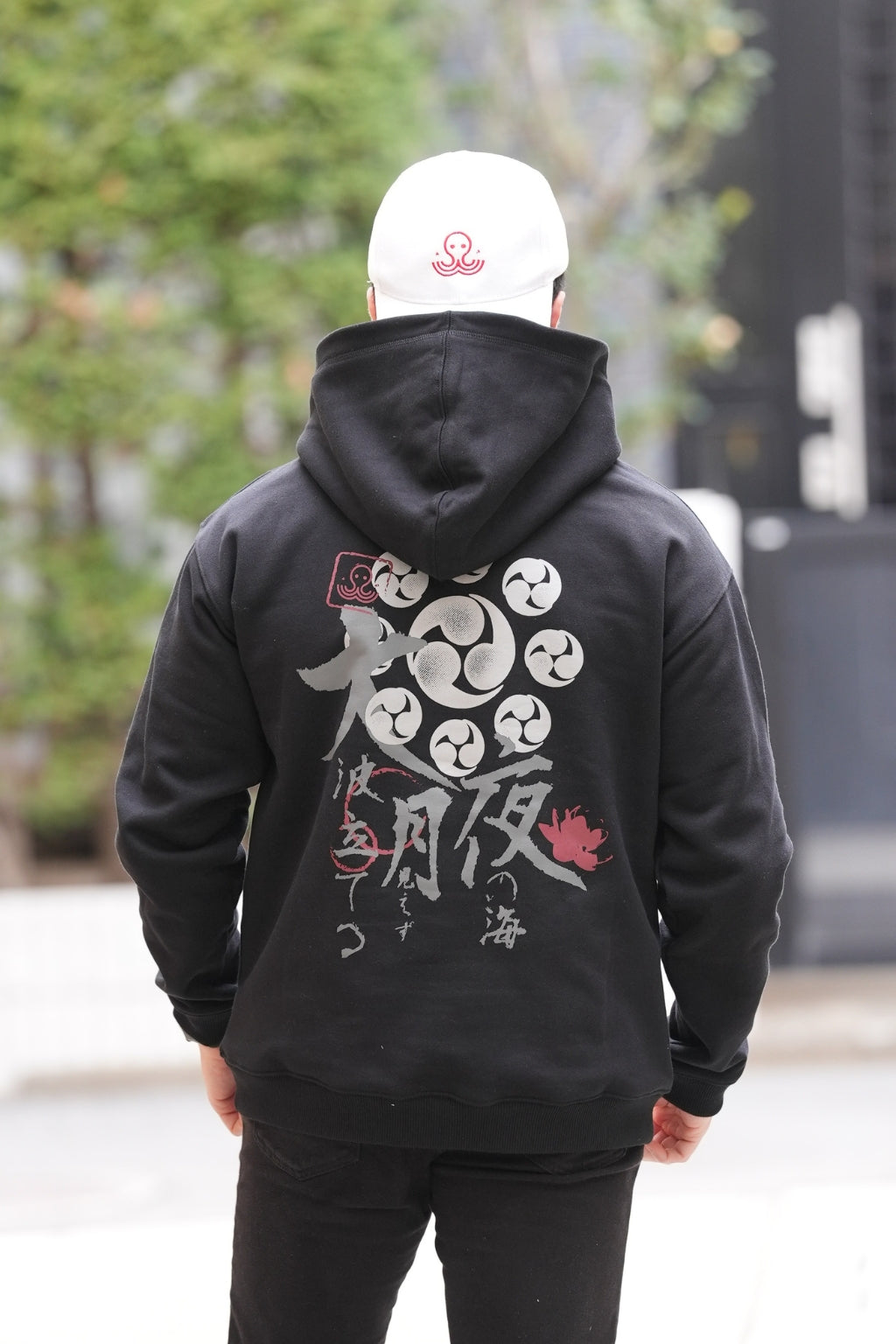 Hoodie Kamon - Black & Red